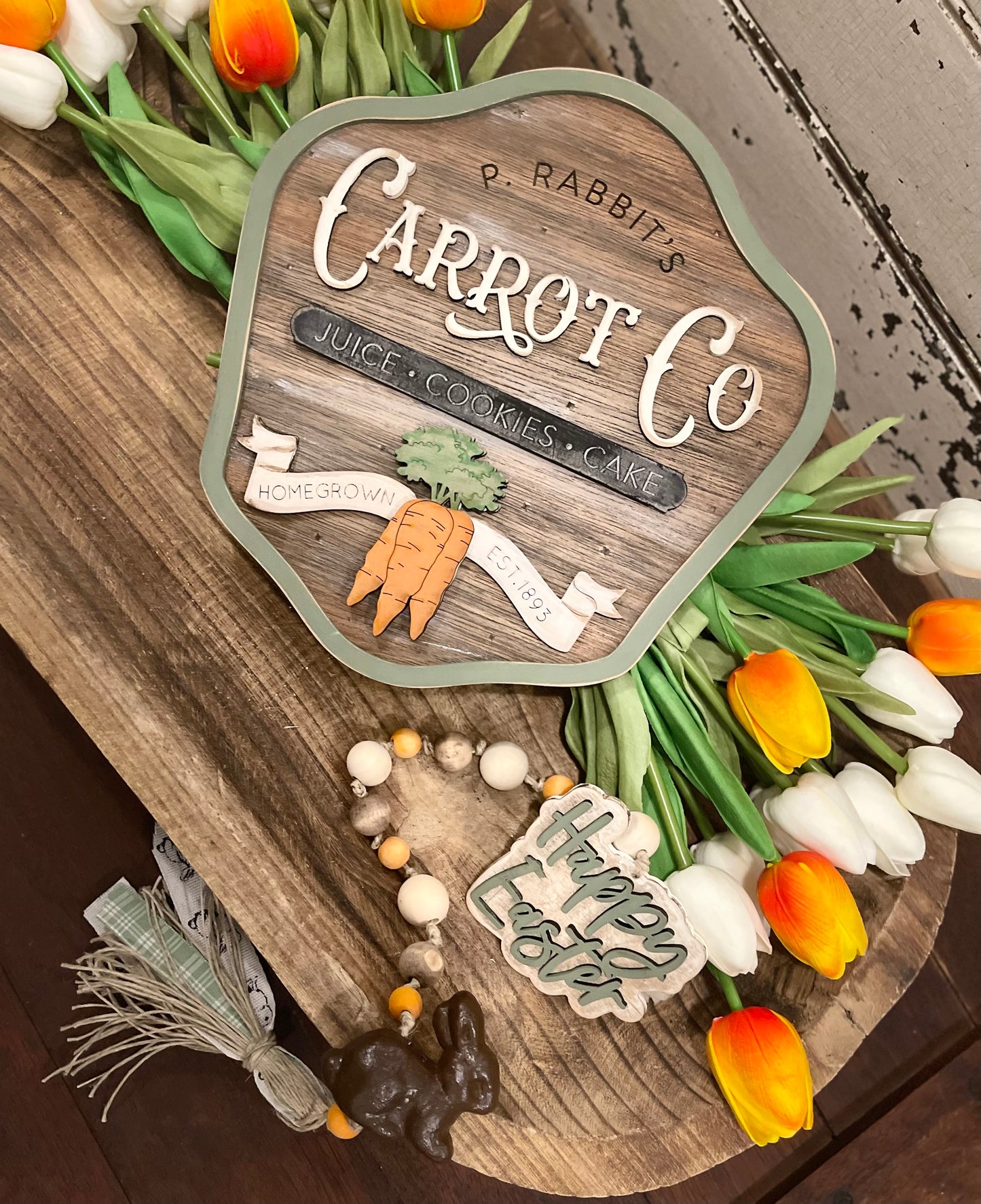 Carrot Co sign, Easter sign, spring decor