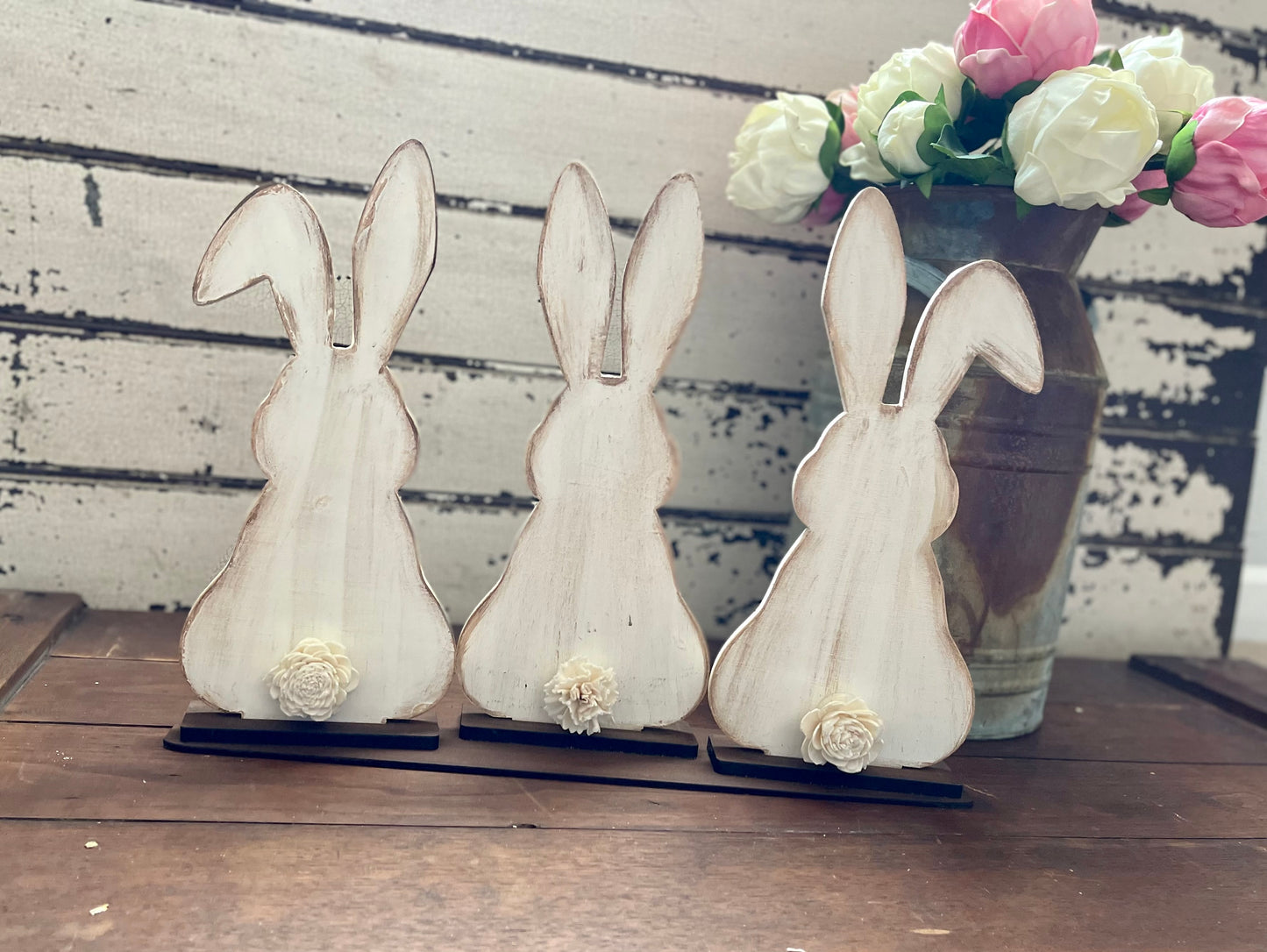 Bunny trio, farmhouse bunny decor